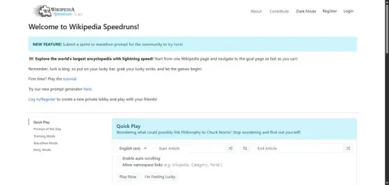 Jouer à Wikipedia Speedrun - Jeu du Jour Gratuit